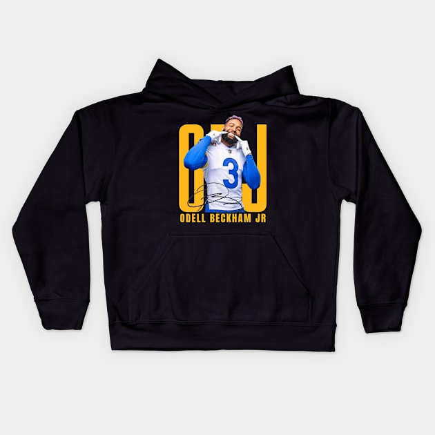 Odell Beckham Jr Aesthetic Tribute 〶 Kids Hoodie by Terahertz'Cloth